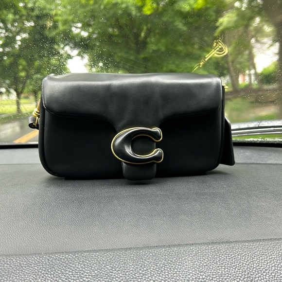 Coach Handbags - coach tabby pillow shoulder bag (black with gold detail)